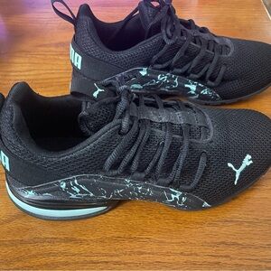Puma Voltaic Black and Sea Foam Sneakers